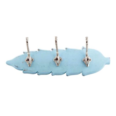 Turquoise Silver Small Wall Wooden Iron Hooks
